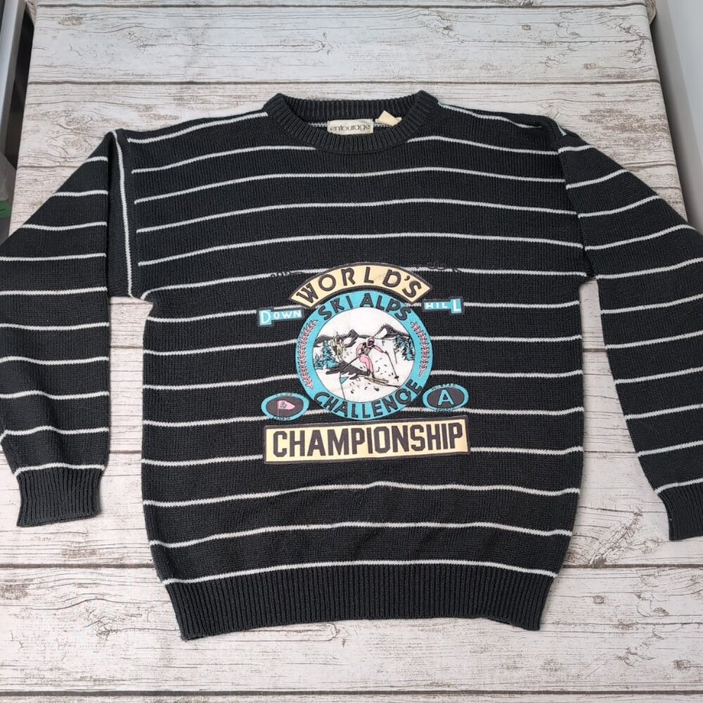 Vintage World Championship Ski Alps Challenge Crewneck Sweater